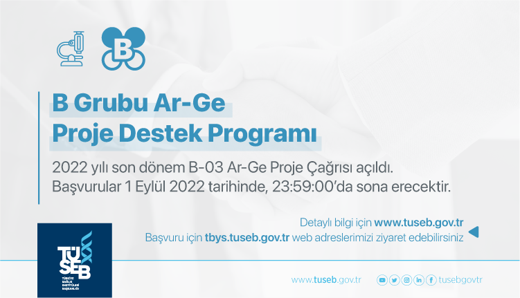 B Grubu Ar-Ge Proje Çağrısı Yayınlandı