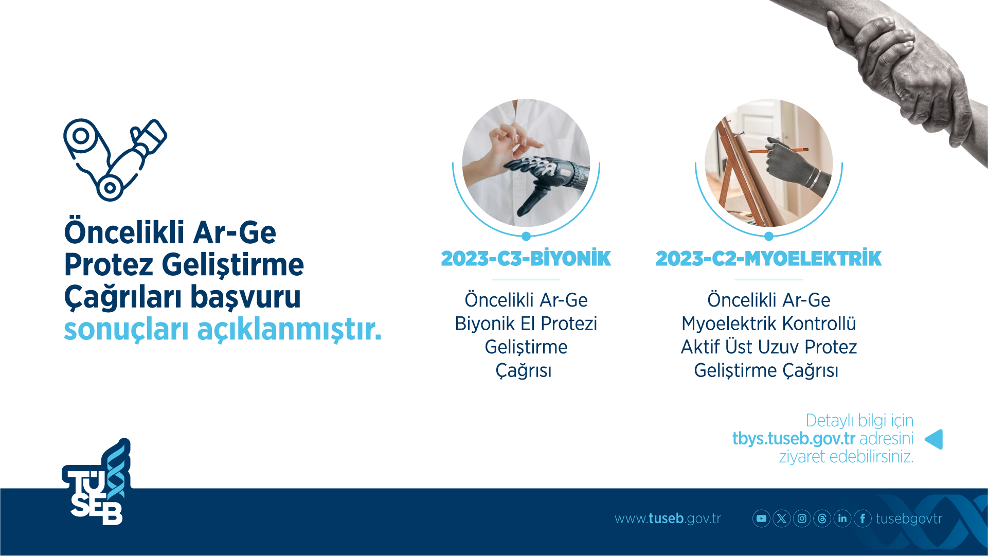 TÜSEB C Grubu Öncelikli Ar-Ge Protez Geliştirme Çağrıları Başvuru Sonuçları Açıklandı