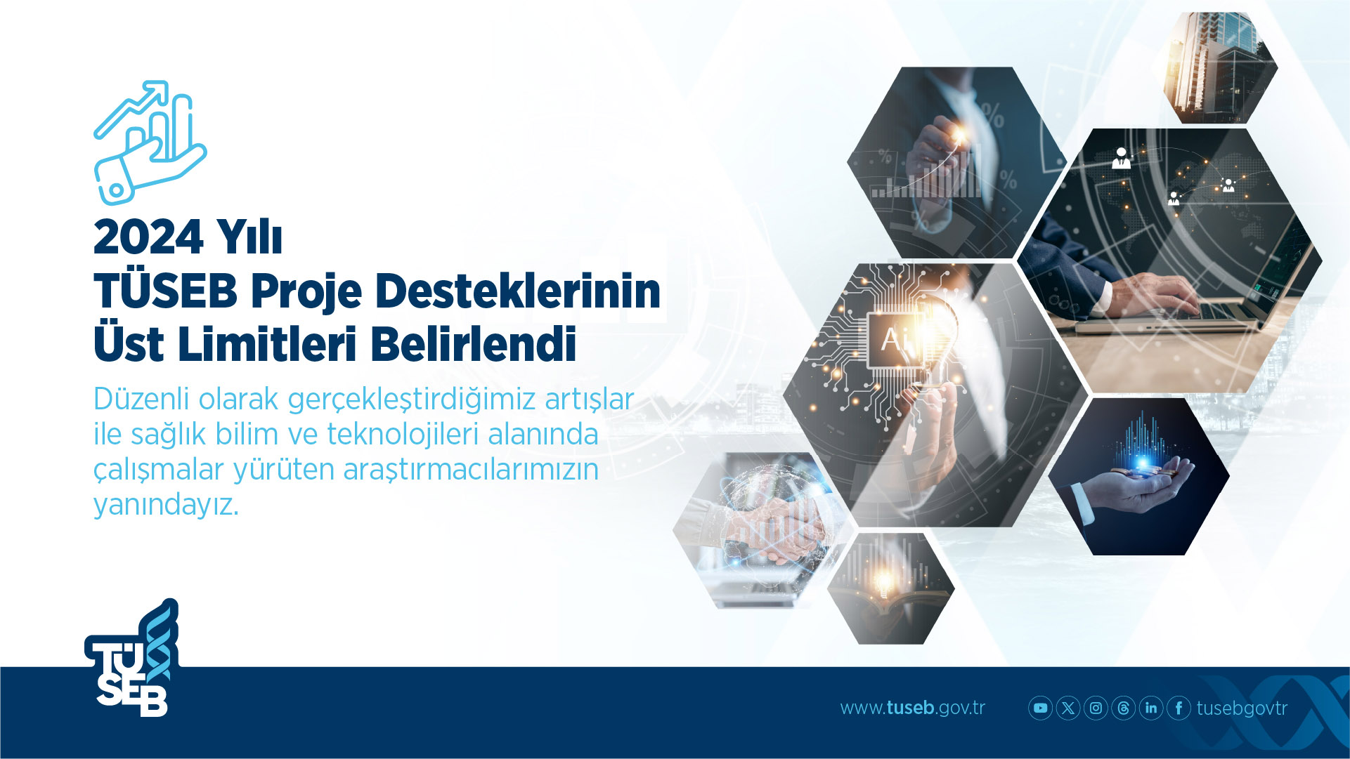 TÜSEB 2024 Yılı Proje Destekleri Üst Limitleri Düzenli Artışlarıyla Devam Ediyor