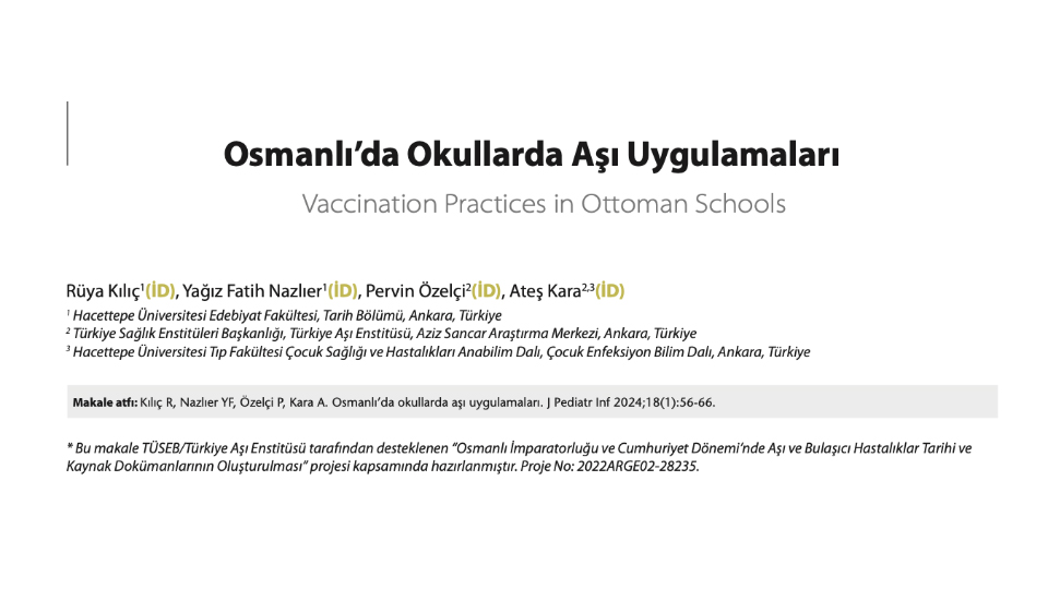 Osmanlı’da Okullarda Aşı Uygulamaları