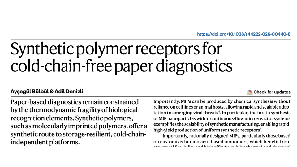 Synthetic polymer receptors for cold-chain-free paper diagnostics