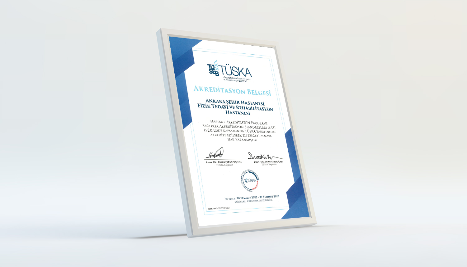 Ankara City Hospital – Physical Therapy and Rehabilitation Hospital was accredited