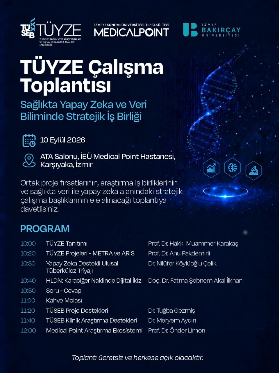TÜYZE Çalışma Toplantısı | Sağlıkta Yapay Zekâ ve Veri Biliminde Stratejik İş Birliği